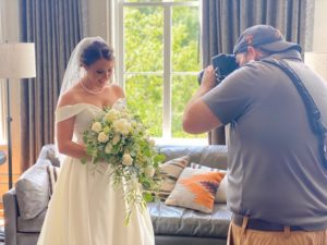Jeff Fyke (Fyke Photography) behind the lens, shooting Tori before her wedding