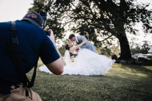 Jeff Fyke (Fyke Photography) behind the lens, shooting a wedding